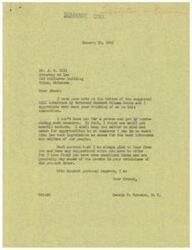["The document includes two letters, one from George B. Schwabe discussing potential legislation and another from Rembert Gilman Smith urging Congressmen to introduce a bill called the \"G.I. Joe and G.I. Jane Bill of Rights\" which aims to protect the rights of honorably discharged members of the Armed Forces to work without being forced to join a labor union. Smith emphasizes the importance of this bill and urges prompt action from the Congressmen."]