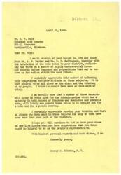 ["The document includes a letter from Mr. Schwabe thanking Mr. Belt for sending his opinion on various issues through a ballot. Mr. Schwabe acknowledges that some measures may not be voted upon due to the majority in Congress. Mr. Belt also includes his opinion on specific measures in the letter. Additionally, there is a tabulation of votes from Mr. Belt's district on the same measures, which is enclosed in the letter to Mr. Schwabe. The tabulation aims to assist Mr. Schwabe in promoting legislation for the benefit of small businesses."]