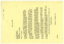 ["A letter from George B. Schwabe, a congressman, thanking Mr. Fred Fegel for submitting his views on various issues through Ballot No. 130. Schwabe appreciates the input and believes that some measures may not be voted on due to administrative control. Schwabe encourages continued communication and suggestions from constituents. The ballot includes Fegel's opinions on specific measures and suggestions."]