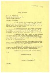 ["The document is a letter from George B. Schwabe, a congressman, to H. H. McClintock, thanking him for sending in Ballot No. 130 with his views on controversial issues. Schwabe mentions that some measures may not be voted on due to the current administration's control of Congress. He appreciates receiving feedback from constituents and encourages McClintock to continue sharing his views on live issues."]