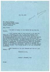 ["The document is a letter from George B. Schwabe, a congressman, thanking Adah V. Waldrep for sending in a ballot opposing socialistic and communistic measures, particularly the National Housing proposals. Schwabe expresses his belief that there is too much government involvement in business and not enough business involvement in government. He is opposed to planned economy and government control of business activities."]