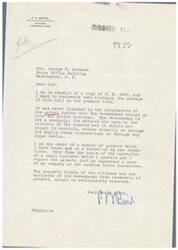 ["The sender is recommending the passage of bill H.R. 4950 in its present form, arguing that the government should not be involved in the patent business and should not engage in monopoly. The sender owns patents that are important to their small business and believes that property rights should be protected."]