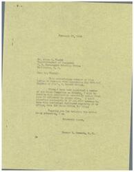 ["George B. Schwabe, a member of the House Committee on Patents, requests that the Official Gazette of the U. S. Patent Office be delivered to his office personally instead of to anyone else. The Superintendent of Documents, Alton P. Tisdel, acknowledges the request and informs Schwabe of the distribution policy for the publication."]