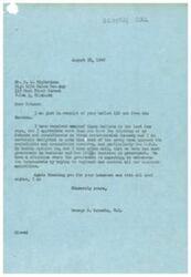 ["The document is a letter from George B. Schwabe, M.C. in response to a ballot sent by G. A. Richardson regarding socialistic and communistic measures, particularly the O.B.A. Schwabe expresses his opposition to government involvement in business and supports less regulation. He appreciates the input from constituents and friends and thanks Richardson for his interest."]