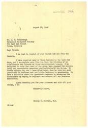 ["The document is a letter from George B. Schwabe, a congressman, thanking a constituent for their input on various political issues. Schwabe expresses opposition to socialist and communist measures, particularly the O.P.A, and believes there is too much government involvement in business. The constituent had sent a ballot with their opinions on different measures, and Schwabe appreciates their engagement."]