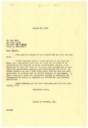 ["The document is a letter from George B. Schwabe, a congressman, thanking a constituent named Ed Babb for his ballot opposing communistic and socialistic measures, particularly the O.P.A. Schwabe expresses his belief that there is too much government involvement in business and not enough business involvement in government. The document also includes Ed Babb's opinions on various measures, with a suggestion to eliminate the O.P.A. to allow businesses to operate independently."]