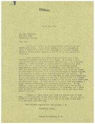 ["The first letter is from George B. Schwabe to Ben Carpenter discussing the peyote situation and a bill pending in Congress. Schwabe expresses a need to investigate further before making a decision on the matter. The second letter is from a Native American individual requesting help in obtaining peyote for religious purposes, emphasizing the importance of the substance to their culture and community."]