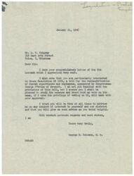 ["The document is a letter from A.W. Ridgway to George B. Schwabe, a Congressman, congratulating him on his election. Ridgway expresses hope for a peaceful tenure in office and mentions a bill for the reclassification of Postal supervisors and employees introduced in the House. He asks Schwabe to support the bill and offers his advice and support on any subject of interest. Schwabe responds, thanking Ridgway for his congratulations and assuring him that he will study the bill and consider supporting it."]