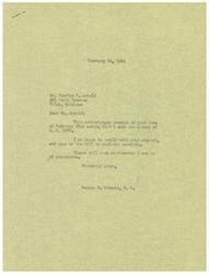 ["Mr. Charles F. Arnold requested a copy of H.R. 2071, a bill reclassifying the salaries of post office employees, from Honorable  George Schwabe. Mr. Schwabe acknowledged the request and sent Mr. Arnold a copy of the bill."]