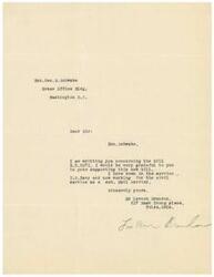 ["Mr. Lavern Brandon is writing to Honorable  Geo. B. Schwabe to ask for his support on bill H.R. 2071. He mentions his background in the United States Navy and his current job as a mail carrier, and expresses his gratitude for any support Honorable  Schwabe can provide. The document is signed by Mr. Lavern Brandon from Tulsa, Oklahoma."]