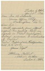 ["The document is requesting support from Honorable  Seo. B. Schwabe for a pending bill regarding a salary increase for Postal Employees. The bill in question is called the Postal Employees Rectification Bill H.R. 2071. The sender, Steven Colbert, requests the recipient's support on this issue."]