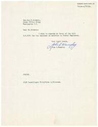 ["John L. Wamsley of Diamond Chain & MFG. Co. in Tulsa expresses his support for bill H.R.2071, which calls for an increase in salaries for Postal Employees, in a letter to Honorable  Geo. B. Schwabe in Washington D.C."]