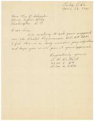 ["The author is writing to Congressman Leo B. Schwabe to ask for his support on the Postal Pay Increase Bill H.R. 2071. They believe the bill is necessary for a long overdue pay adjustment and hope for the congressman's approval."]
