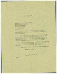 ["Mr. John P. Barton received a letter from Congressman George B. Schwabe regarding the postal employees salary reclassification bill H. R. 2071. Barton requested Schwabe's support for the bill and asked him to attend the hearings before the House Committee on Post Offices and Post Roads. The bill aims to provide postal workers with a $400 pay raise and other benefits. Barton expressed confidence in Schwabe's support and urged him to help move the bill forward quickly due to the expiration of the war time temporary bonus. The document also includes information about the National Federation of Post Office Clerks and the Oklahoma State Federation."]