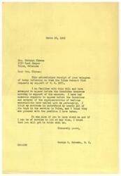 ["Mrs. Kathryn Klemme sent a telegram to George B. Schwabe requesting his support for H. R. 2071. Schwabe acknowledges receipt of the telegram and states that he is familiar with the bill and will appear before the Committee in support of the measure. He mentions that he has received numerous requests to appear before the Committee and that his position is understood by the boys in service in Tulsa. Schwabe appreciates the telegram from Klemme and offers his assistance in the future."]