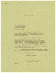 ["Mr. Beasley wrote to Congressman Schwabe expressing support for bill H.R. 2071, which seeks to reclassify salaries of postal employees. Schwabe acknowledges receipt of the letter and assures Beasley that he is in sympathy with the bill's purposes and will consider his vote carefully. Beasley is hopeful that Schwabe will support the passage of the bill."]