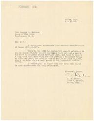 ["A. H. Denham is writing to Honorable  George B. Schwabe, urging him to consider House Bill HR-2071 to reclassify postal salaries. Denham highlights the lack of salary increases for postal employees since 1925 and the impending expiration of a temporary bonus. He emphasizes the increased cost of living and requests an \"aye\" vote on the bill."]