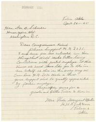 ["The document is addressed to a congressman asking for support for H.R. 2071, which aims to improve living conditions for postal employees. The writer emphasizes the importance of the congressman's vote in making the bill a law and expresses appreciation for their support."]