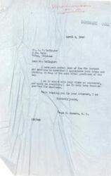 ["The document is a letter dated April 8, 1946, from George B. Schwabe to Mr. J. P. Gallagher in Tulsa, Oklahoma. Schwabe appreciates Gallagher's ideas and views on important issues and expresses agreement with keeping America American. The document is signed sincerely by Schwabe."]