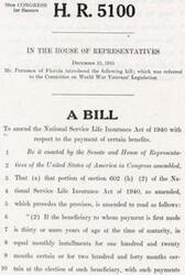 ["The document is a bill introduced in the House of Representatives in 1945 by Mr. Peterson of Florida to amend the National Service Life Insurance Act of 1940 regarding the payment of certain benefits. The bill proposes changes to the section related to the installment payments to beneficiaries who are thirty years old or older at the time of maturity."]