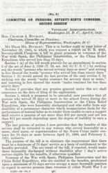["The document from the Veterans' Administration to the Committee on Pensions discusses a bill to grant pensions to veterans of the War with Spain, the Philippine Insurrection, or the China Relief Expedition who served less than 70 days. The proposed bill would amend the eligibility requirements for pension benefits and allow veterans with as little as 1 day of service to qualify. The Veterans' Administration does not have an estimate of the cost of the bill and does not recommend its favorable consideration."]
