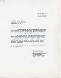 ["The document is requesting information and assistance from Honorable George Schwabe regarding the possibility of establishing a \"National Cemetery\" in or near Tulsa, Oklahoma. The Governmental Affairs Committee of the Tulsa Junior Chamber of Commerce believes there will be a need for such a project in the near future and is seeking support in sponsoring the creation of Tulsa's own national cemetery."]