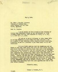 ["The document from the Veterans of Foreign Wars Post No. 1099 in Vinita, Oklahoma to Congressman George B. Schwabe urges him to use his influence to bring three bills concerning veterans' benefits out of committee for consideration. The bills include equitable adjusted service pay for World War II veterans, pensions for World War I veterans, and insurance credits for military service under Social Security. Congressman Schwabe responds that he is not a member of the committees handling these bills but will consider them if they are brought before the House. He also expresses doubt about the bills being acted upon soon due to the volume of other legislation being prioritized by Congress."]