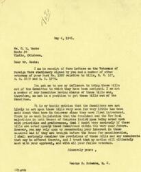 ["Mr. Meeks writes to Congressman Schwabe urging him to support bills that would benefit veterans, specifically H. R. 127, H. R. 2859, and H. R. 1970. Congressman Schwabe responds, explaining that he is not on the committees handling these bills but will consider them if they come before the House for consideration. He also expresses doubt that the bills will be acted upon soon due to the volume of legislation in Congress."]