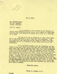 ["The document from Mr. Taylor to Congressman Schwabe requests action on three bills beneficial to veterans, but Schwabe explains he is not on the relevant committees and cannot guarantee their progression. Schwabe acknowledges the importance of the bills but expresses doubt about their immediate consideration due to other legislative priorities. Taylor emphasizes the urgency of the bills for veterans and urges Schwabe to use his influence to move them forward."]