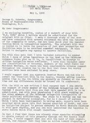 ["Samuel R. Kimble is writing to Congressman George H. Schwabe to present a redraft of bill \"H.R. 4589\" which addresses the ambiguity in the original bill regarding properties and facilities to be retained. Kimble suggests amendments to include authority to expand and to include veterans from the Coast Guard and Merchant Marines. He also recommends that Senator Moore submit the identical bill in the Senate to save time and ensure consistency. Kimble urges Schwabe to act quickly to prevent other agencies from obtaining control of the property and requests feedback on the amended version."]