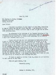 ["Mr. Charles F. Burns, an attorney from Miami, Oklahoma, wrote a letter to Honorable George Schwabe in Washington, D.C. requesting copies of Public Law 346 (G.I. Bill of Rights) and opinions of the General Solicitor of the Veterans Administration regarding guaranteed loans for veterans. Mr. Schwabe responded apologizing for not being available when Mr. Burns tried to contact him in Washington and enclosed the requested documents. Mr. Schwabe also offered further assistance if needed."]