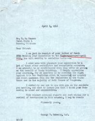 ["Mr. Hanson writes to Congressman Schwabe expressing his opposition to the Wagner-Murray-Dingell Bill and other socialistic and communistic measures. He believes in limited government control and is against socialized medicine, compulsory military training, and crop control. He shares his experiences with government-controlled hospitals and urges Congressman Schwabe to fight against government interference in American life. He suggests setting up a research laboratory to combat diseases instead of implementing more government control."]