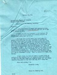 ["The document from George B. Schwabe to the Broken Arrow Chamber of Commerce expresses his opposition to the increase of the Social Security Tax from 1% to 21% as of January 1, 1946. He believes that the funds should be kept inviolate and that the increase is unjustifiable. The Chamber of Commerce also opposes the tax increase and requests Schwabe to go on record opposing it. The document highlights the amenities and resources of Broken Arrow, Oklahoma."]