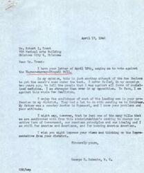 ["Dr. Trent wrote to Representative Schwabe urging him to vote against the Wagner-Murray-Dingell Bill, which he believes is an attempt to introduce socialized medicine. Representative Schwabe, in response, expresses his strong opposition to the bill and the New Deal in general, stating his commitment to American principles and ideals. He also mentions his background as the son of a country doctor and his support from the medical community in his district."]