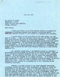 ["The document from Melvin E. Scott to Congressman George B. Schwabe expresses concern about the lack of support for small stripper oil well producers following the expiration of subsidies and the OPA. Scott highlights the importance of these producers during wartime and the challenges they face in a non-competitive market controlled by major companies. He urges Congressman Schwabe to consider providing relief through subsidies or price increases to support the continued operation of these small independent producers. Congressman Schwabe responds by expressing his opposition to subsidies in general and emphasizes the need to find a solution that does not rely on deficit financing or permanent subsidies. He acknowledges the importance of preserving marginal operations and suggests finding a solution within the framework of free enterprise."]