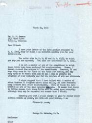 ["The document is from D.R. Duncan to Congressman George B. Schwabe regarding several bills related to tariffs. Duncan expresses support for H.R. 5308 and opposition to H.R. 95 and H.R. 2115. He also mentions S. 1415 and urges action on it. Schwabe responds that he is not on the committees handling these bills but will support the progress of Duncan's industry and citizens' welfare. He mentions that there is little chance of prompt action on the bills but assures Duncan of his support."]