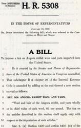 ["This bill, introduced in the 79th Congress, proposes to impose a tax of $3 per pound on Angora rabbit wool and yarn imported into the United States. The tax would only apply to imported articles. The bill also includes amendments to the Internal Revenue Code to reflect this new tax."]