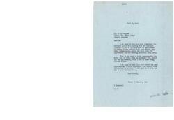 ["A letter from George B. Schwabe, M.C. to Jo O. Ferguson informing him that his friend, Mrs. Betty Jeanne Harned Martin, has been appointed as a Clerk-Typist in the Farm Security Administration office in Pawnee, Oklahoma, effective April 10th. The document acknowledges Ferguson's recommendation and expresses appreciation for his support. The original recommendation from Ferguson to Schwabe was prompted by Mrs. Martin's application for the position, stating her qualifications and suitability for the role. The Regional Director of the United States Department of Agriculture also confirms Mrs. Martin's appointment in a separate letter to Schwabe."]