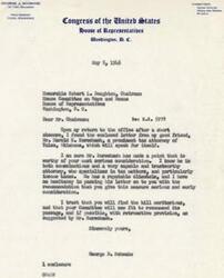 ["George Schwabe, a member of the House of Representatives from Oklahoma, writes to the Chairman of the House Committee on Ways and Means regarding H.R. 5978. He forwards a letter from a tax attorney recommending the bill for consideration, emphasizing the attorney's expertise and reputation. Schwabe urges the Chairman to give the bill serious and early consideration, and potentially recommend its passage with retroactive provisions."]