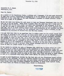 ["The author, a member of the Republican Party, expresses concern about the proposed 20% reduction in personal income taxes by party leaders. They believe that reducing taxes at this time would be irresponsible given the ongoing financial obligations from World War II and the New Deal. The author urges thorough consideration and discussion before making any changes to the tax system, and stresses the importance of maintaining beneficial reforms while eliminating divisive policies."]