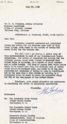 ["A. C. Holmes from Bartlesville, Oklahoma, is sending a corrected income tax return for Mary Leona Holmes for the year 1945 to the Treasury Department. He is also expressing concern about the burden of income taxes on ordinary wage earners and the difficulties in filing tax returns. He is requesting prompt attention and assistance in clarifying the matter. He is also sending a copy of the correspondence to Congressional representatives for their awareness."]