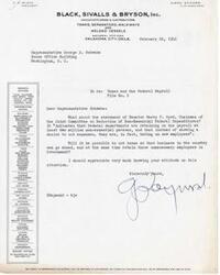 ["The document is a letter written by Glenn Skinner, President of Black, Sivalls & Bryson, Inc., regarding taxes and federal payroll expenses. He mentions Senator Harry F. Byrd's statement about retaining non-essential employees and questions if taxes can be cut while keeping unnecessary government employees. Skinner asks Representative George B. Schwabe for his opinion on the matter."]