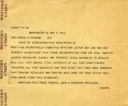["The American Fair Trade Council is urging Honorable  George B. Schwabe to support the proposed Keogh Amendment to McGuire Bill H.R. 5767, as it serves the vital interests of constituents in the drug industry. They have sent urgent documentation from industry leaders to highlight the importance of the amendment and are requesting his active help on the House floor."]