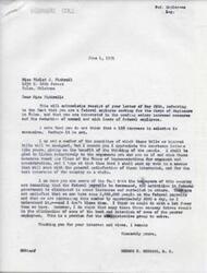 ["Miss Violet J. Pickrell, a federal employee working for the Corps of Engineers in Tulsa, writes to Honorable George B. Schwabe requesting a salary increase and expressing concerns about the turnover of valued personnel. She also asks for support in striking a Rider regarding unused leave from a pending bill. In response, Schwabe acknowledges her letter, states he will consider her views when the bills come up for discussion, and expresses concerns about the size of the federal payroll."]