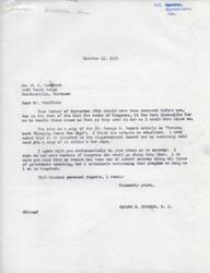 ["The document includes letters from constituents to Congressman George B. Schwabe expressing concerns about government spending and the need for strict economy. The constituents are critical of extravagant projects and wasteful spending, urging the Congressman to focus on squelching impractical projects. Congressman Schwabe responds to the letters, stating his commitment to strict economy and his opposition to wasteful spending and unnecessary taxes."]