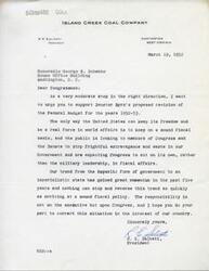 ["The document is urging Congressman Schwabe to support Senator Byrd's proposed revision of the Federal budget for 1952-53 as a step towards maintaining the United States' freedom and fiscal responsibility. It emphasizes the importance of Congress taking action to address government extravagance and waste in order to prevent the country from becoming imperialistic. The responsibility lies with Congress to correct the situation in the interest of the country."]