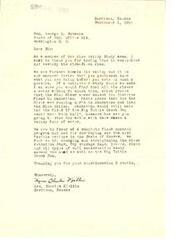 ["The document  includes letters from various individuals and organizations expressing their support for or concerns about flood control measures, specifically the construction of the Oolagah Dam in Oklahoma. The documents highlight the importance of proper flood control in the wake of recent devastation in Kansas, Missouri, and Oklahoma, and emphasize the need for careful consideration and study before implementing such measures. The writers advocate for a comprehensive flood control program that includes dredging, straightening rivers, retention dams, levees, dikes, and soil conservation, rather than solely relying on large dam projects. They also address opposition to the dam from certain oil interests and a minority group in Nowata County, stressing the importance of prioritizing the needs and safety of the larger community."]