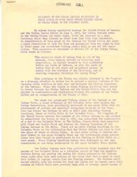 ["The Yakima Indians have fishing rights at Celilo Falls in the Columbia River that were guaranteed in a treaty with the United States in 1855. These rights are important to their culture, economy, and religion. The construction of the Dalles Dam threatens to flood out Celilo Falls and destroy the Yakima's fishing locations. The Yakima Nation has legal and moral rights to preserve their fishing locations, and the dam should be eliminated from the hydro-electric development program. The dam is considered necessary for power generation in the region, but the Yakima argue that there are alternative solutions to prevent power shortages without infringing on their rights."]