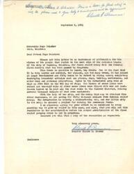 ["The document is a request for flood relief money from the Federal Flood Control for the town of Waynoka, Oklahoma, specifically for the area affected by Dog Creek. The document outlines the devastation caused by the flood, including damage to homes, sewer lines, and restrooms, and requests fifty thousand dollars in federal relief money. The document also includes a resolution passed by the Board of Trustees of the Town of Waynoka, urging for the flood condition to be brought to the attention of the federal authorities. The City Attorney emphasizes the need for assistance from the State of Oklahoma and the United States Government to alleviate the flood situation."]