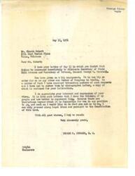 ["The document is a response to Mr. Claude Eckert's request to eliminate Secretary of State Dean Acheson and Secretary of Defense General George C. Marshall. The recipient of the letter, George B. Schwabe, explains that it is not within his power as a Member of Congress to handle such a request and must operate within legal and constitutional boundaries. Schwabe also emphasizes the importance of receiving feedback from constituents like Eckert."]
